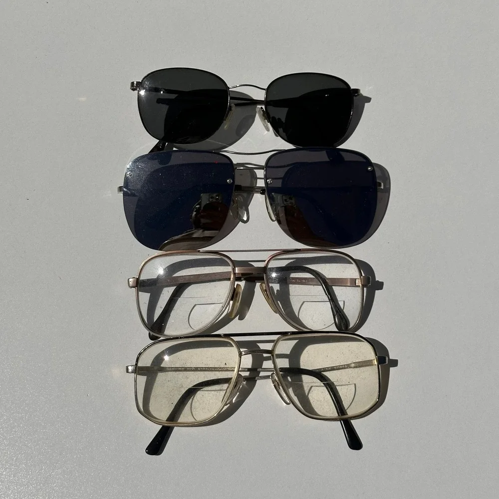 Vintage Sunglasses Eyeglasses Lot 4 Pairs Aviator Metal Frames Marty West